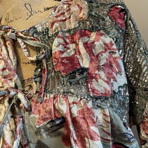 NWT Free People Elsa Embellished Bed Jacket XS #181 - Picture 6 of 6